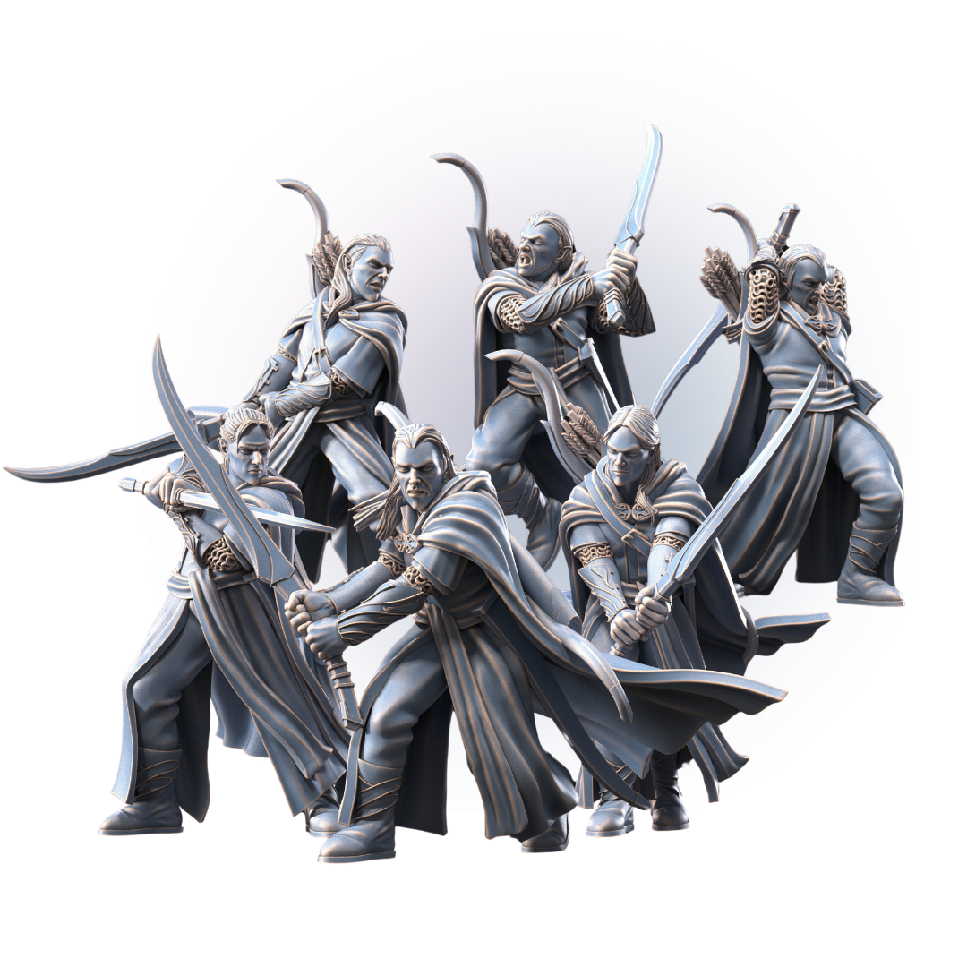 Galanthir Elves_ 6x Forest guardians with sword