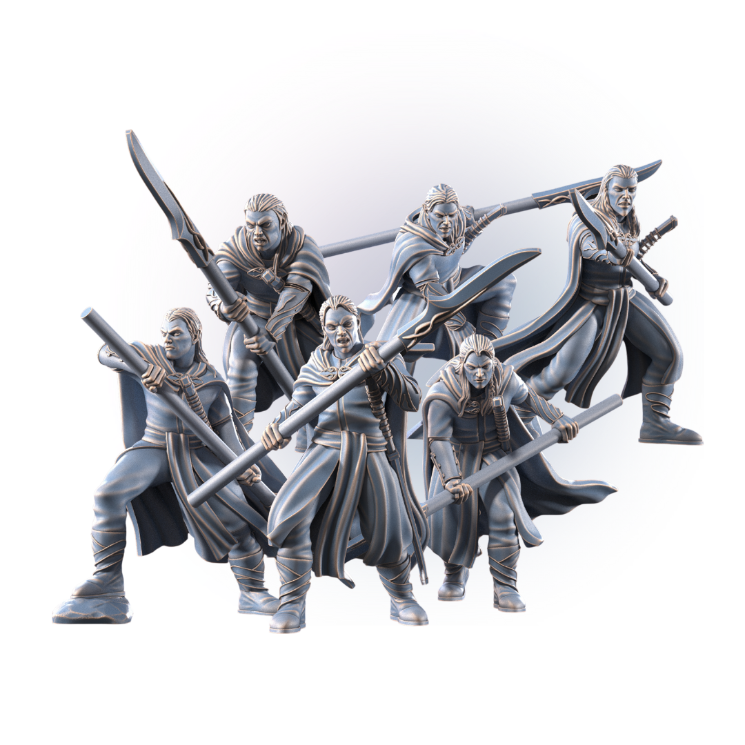 Galanthir Elves_ 6x Forest guardians Spearmen
