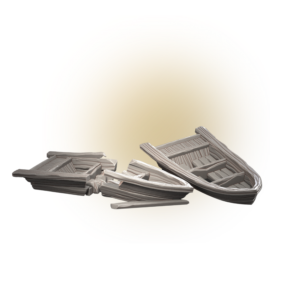 2x Destroyed Boat