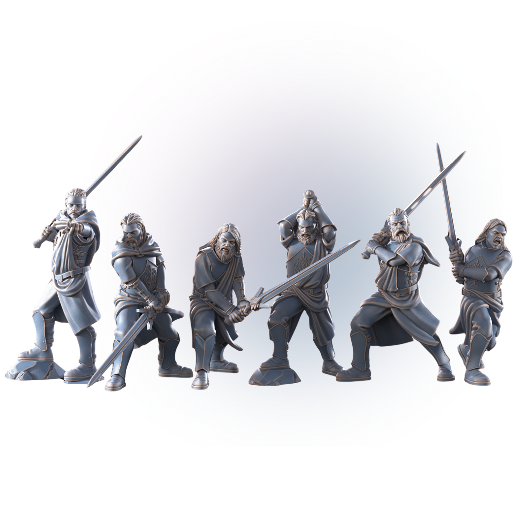 White Swan_ 6x Mountaineers with two-handed swords