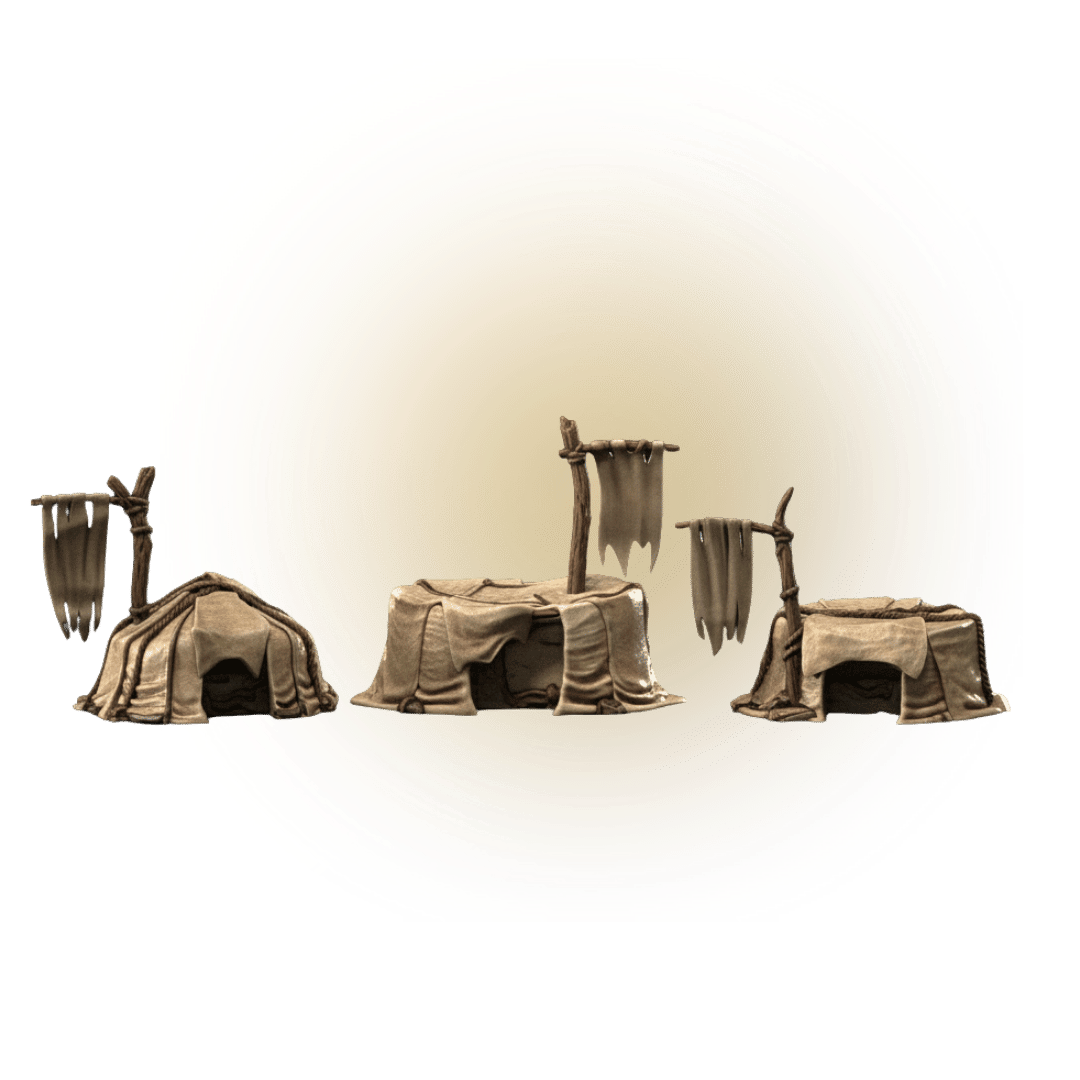Scenery_ 3x Orc Huts