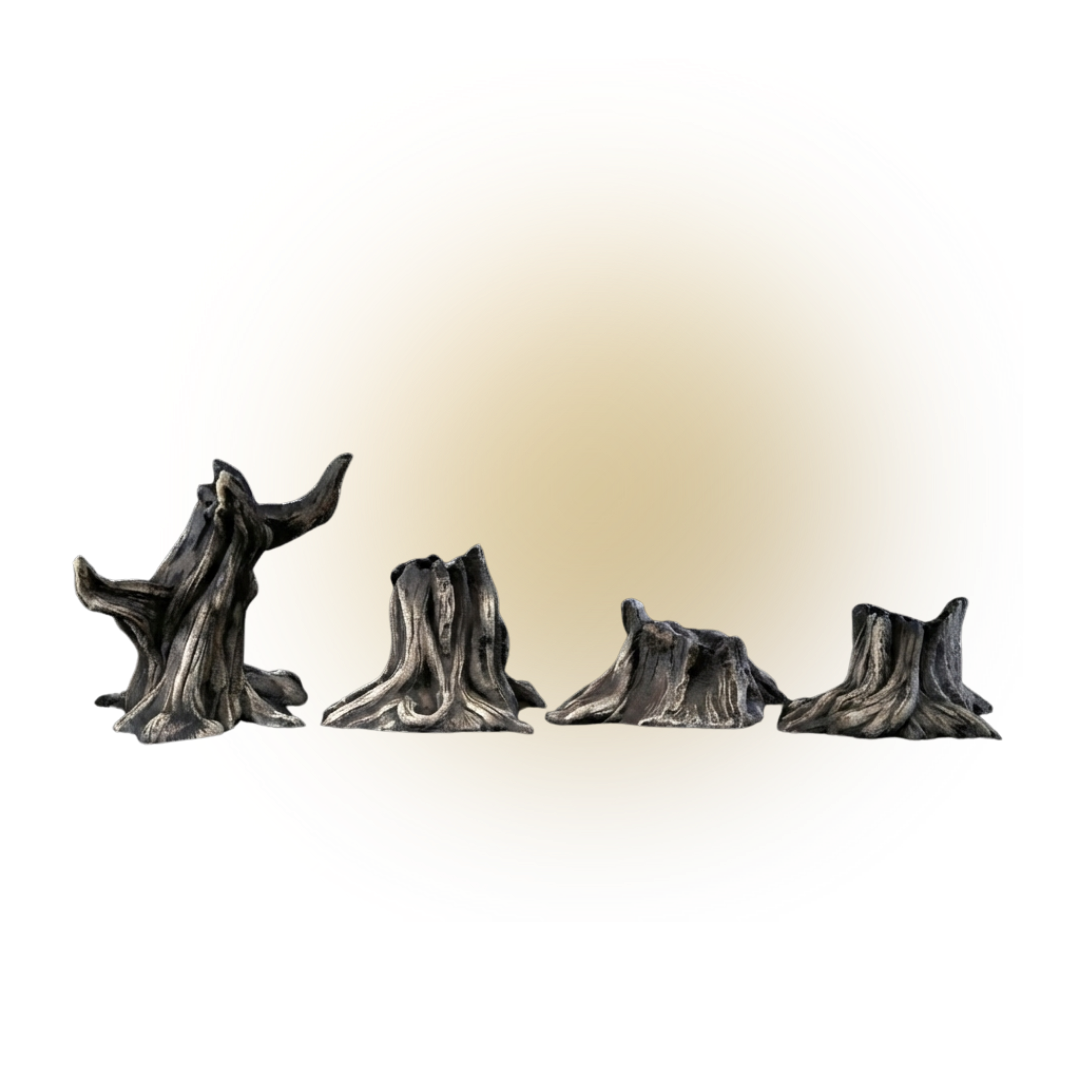 4x Burnt tree stump-f