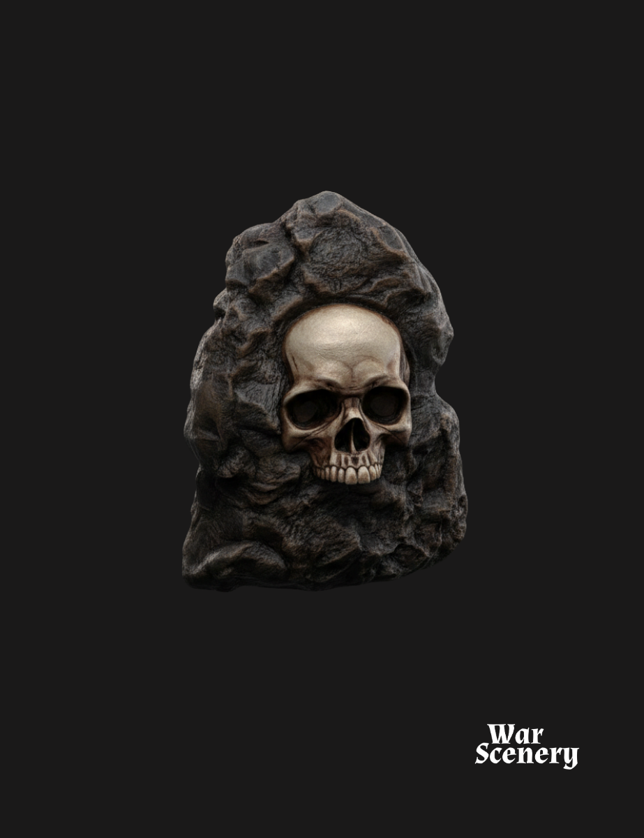 Rock with skull
