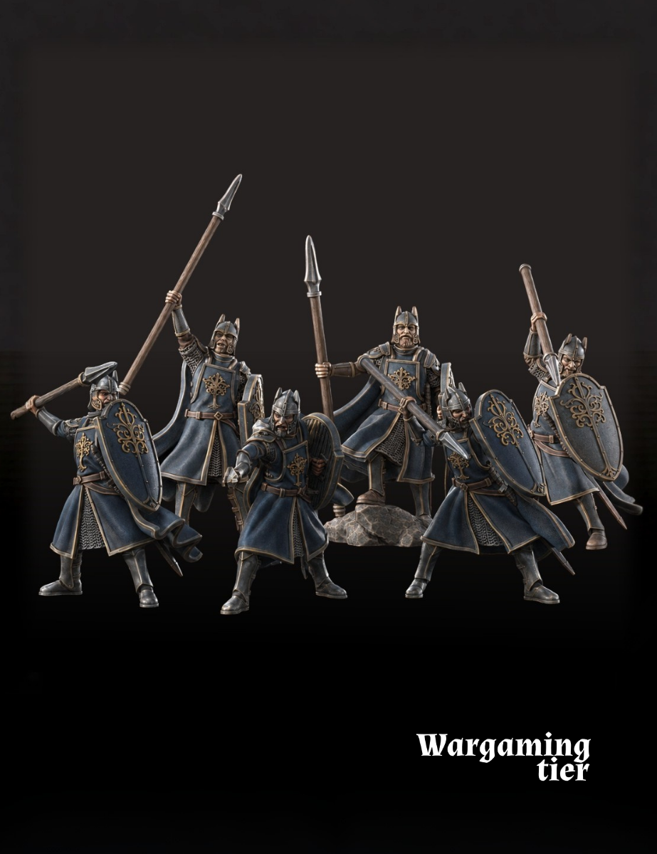 6x High Humans Shield and Spear